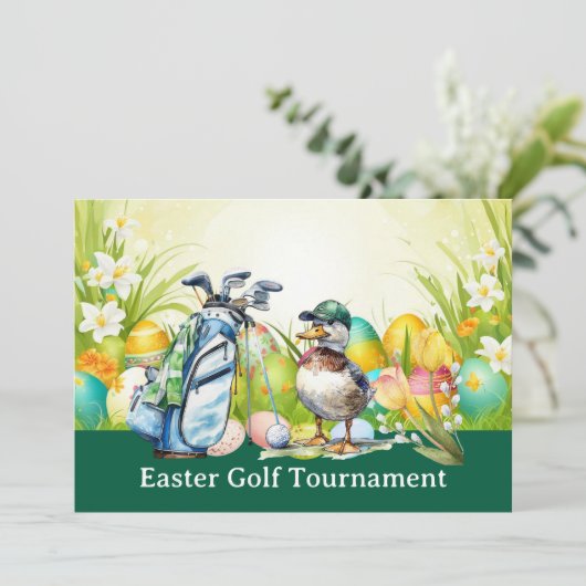 Golf Easter to golfer PARTY invitation  Kaart (Staand voorkant)