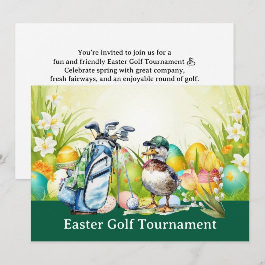 Golf Easter to golfer PARTY invitation Kaart (Voorkant / Achterkant)