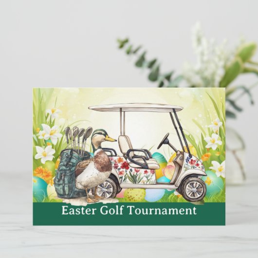 Golf Easter to golfer PARTY invitation  Kaart (Staand voorkant)