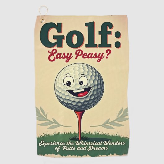 Golf: Easy Peasy? Golfhanddoek (Voorkant)