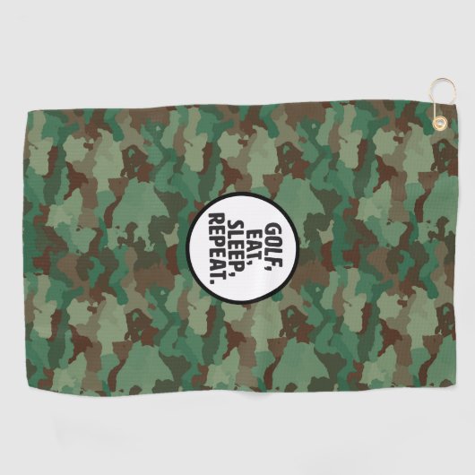 Golf, Eat, Slaap, Golfhanddoek herhalen (Horizontaal)