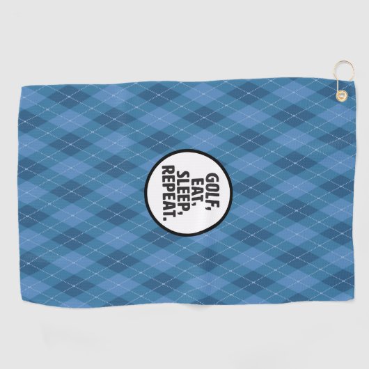 Golf, Eat, Slaap, Golfhanddoek herhalen (Horizontaal)