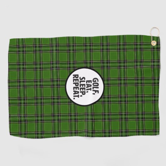 Golf, Eat, Slaap, Golfhanddoek herhalen (Horizontaal)