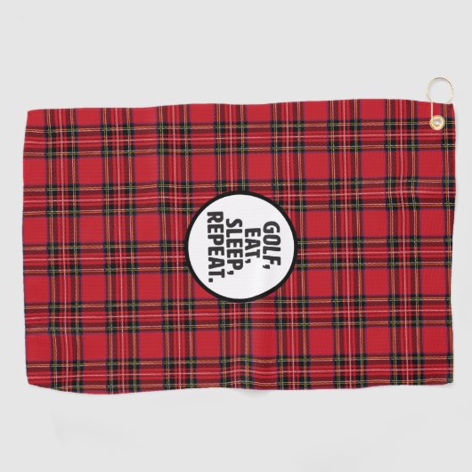 Golf, Eat, Slaap, Golfhanddoek herhalen (Horizontaal)