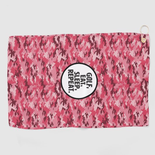 Golf, Eat, Slaap, Golfhanddoek herhalen (Horizontaal)