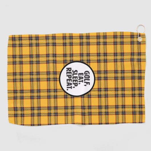 Golf, Eat, Slaap, Golfhanddoek herhalen (Horizontaal)