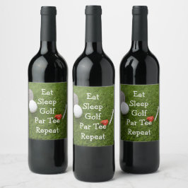 Golf Eat Slaap Par t-shirt golf herhalen met golfb Wijn Etiket