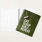 Golf Eat Sleep Golf Herhaal groene gras Golfer Planner (Display)
