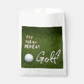 Golf Eat Sleep Golf Herhalen met bal op groen Bedankzakje (Voorkant)