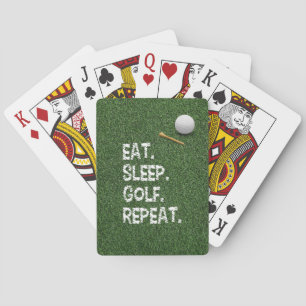 Golf Eat Sleep Golf Herhalen met putter en bal Pokerkaarten