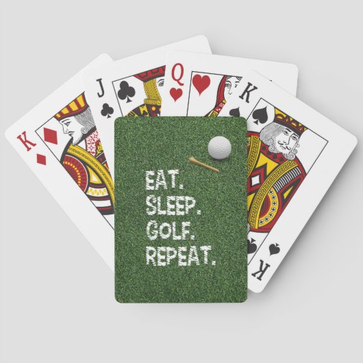 Golf Eat Sleep Golf Herhalen met putter en bal Pokerkaarten (Achterkant)