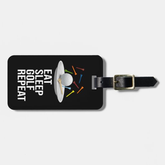 Golf Eat Sleep Golf Repat Bagagelabel (Voorkant horizontaal)