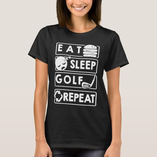 Golf Eat Sleep Golf Repat T-shirt (Voorkant)