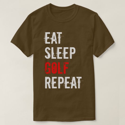 Golf Eat Sleep Golf Repat T-shirt (Design voorkant)