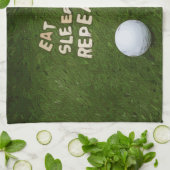 Golf Eat Sleep Keuken handdoek voor Golfer (Gevouwen)