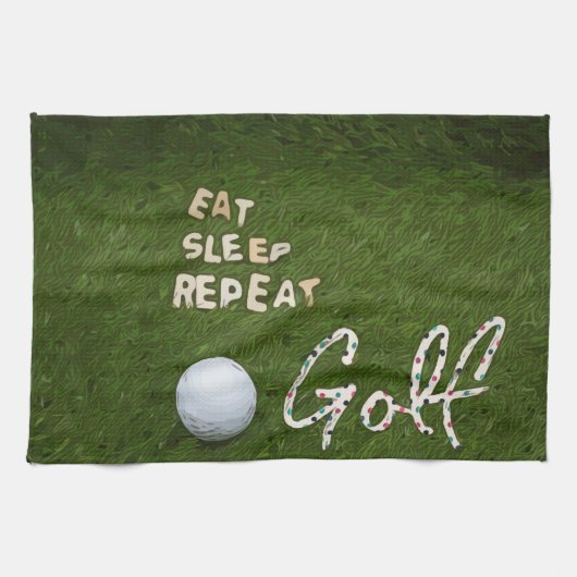 Golf Eat Sleep Keuken handdoek voor Golfer (Horizontaal)