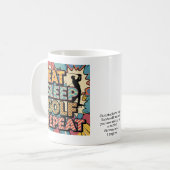 Golf Eat Sleep Repeat Pop Art Personalized Koffiemok (Voorkant links)