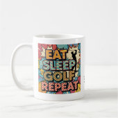 Golf Eat Sleep Repeat Pop Art Personalized Koffiemok (Links)
