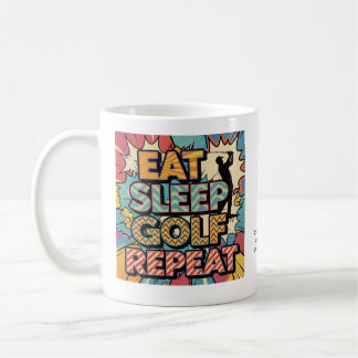 Golf Eat Sleep Repeat Pop Art Personalized Koffiemok