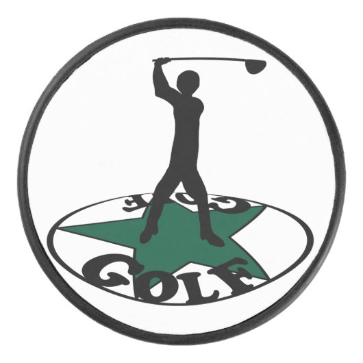 Golf - een geweldig spel hockey puck (Voorkant)