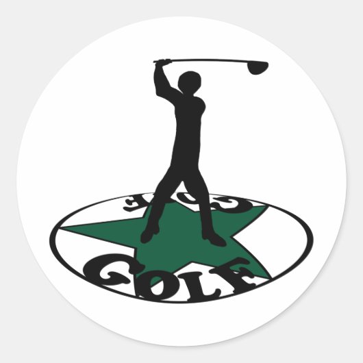 Golf - een geweldig spel ronde sticker (Voorkant)