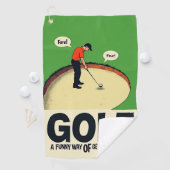 Golf: een grappige manier om serieus te worden golfhanddoek (Insitu)