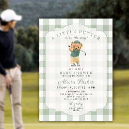 Golf een klein putter groene baby shower kaart