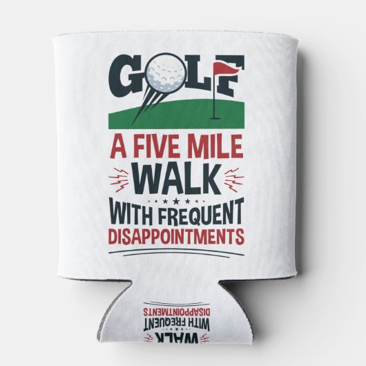 Golf een Vijf Mijlloop met frequente teleurstellin Blikjeskoeler (Achterkant)