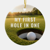 Golf Eerste Hole-in-One Golfbaan Foto Ornament (Voorkant)