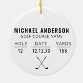 Golf Eerste Hole-in-One Golfbaan Foto Ornament (Achterkant)