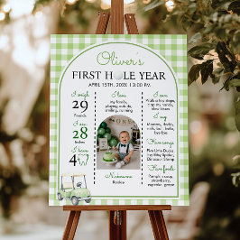 Golf Eerste Hole Jaar Feest Mijlpaal Foto Bord Poster