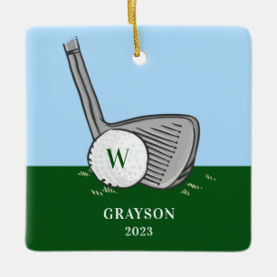 Golf eerste naam keramisch ornament