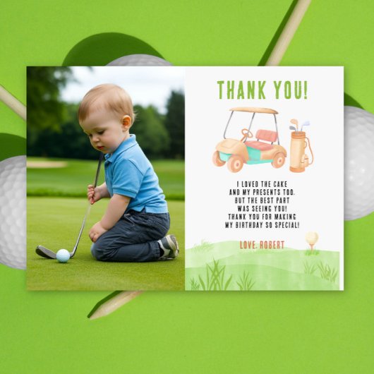 Golf Eerste Verjaardag Bedankt