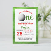 Golf eerste verjaardag kaart (Staand voorkant)