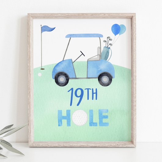 Golf Eerste Verjaardag Par-t-shirt 19e Hole Sign Poster