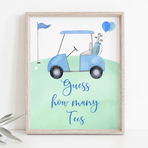 Golf Eerste Verjaardag Par-t-shirt Raad hoeveel sp Poster