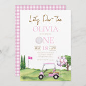 Golf eerste verjaardag par t-shirt uitnodiging (Voorkant / Achterkant)