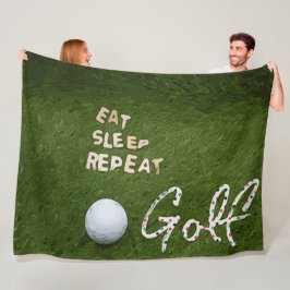 Golf eet slaap golf herhalen met golfbal op groen fleece deken