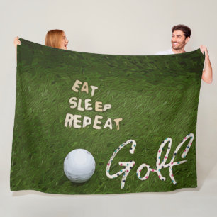 Golf eet slaap golf herhalen met golfbal op groen fleece deken