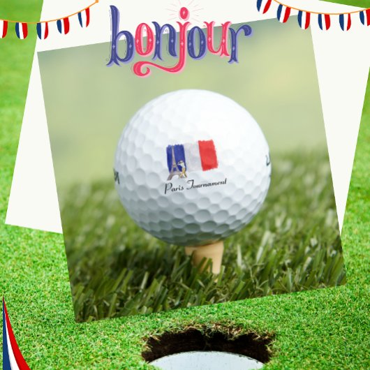 Golf Eiffeltoren met Franse golfervlag Frankrijk Golfballen