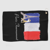 Golf Eiffeltoren met Franse golfervlag Frankrijk Golfhanddoek (Horizontaal)