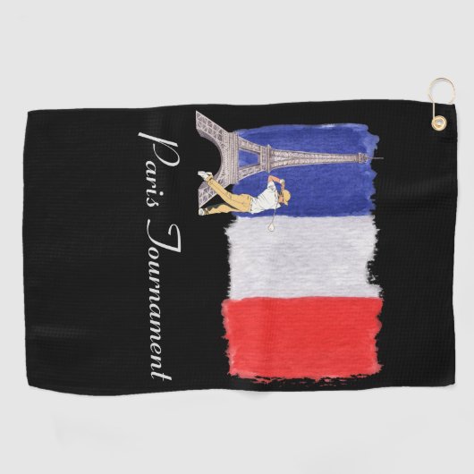 Golf Eiffeltoren met Franse golfervlag Frankrijk Golfhanddoek (Horizontaal)