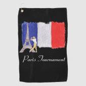 Golf Eiffeltoren met Franse golfervlag Frankrijk Golfhanddoek (Voorkant)