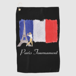 Golf Eiffeltoren met Franse golfervlag Frankrijk Golfhanddoek