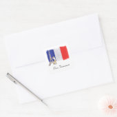 Golf Eiffeltoren met Franse golfervlag Frankrijk Vierkante Sticker (Envelop)