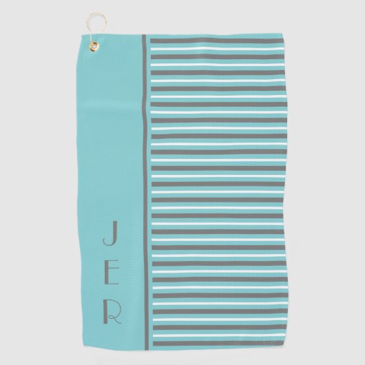 Golf Eigen InitiÃ«len | Tinten & Grijze Moderne St Golfhanddoek (Voorkant)