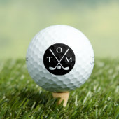 Golf Elegant Modern Monogram Typography Name Golfballen (Insitu Shirt)