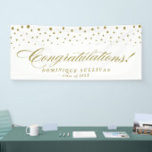 Golf Elegant Script Gefeliciteerd Confetti Stippen Spandoek (Beurs)