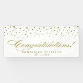 Golf Elegant Script Gefeliciteerd Confetti Stippen Spandoek (Horizontaal)