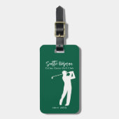 Golf Elegante Golfer Groene Bagagelabel (Voorkant verticaal)